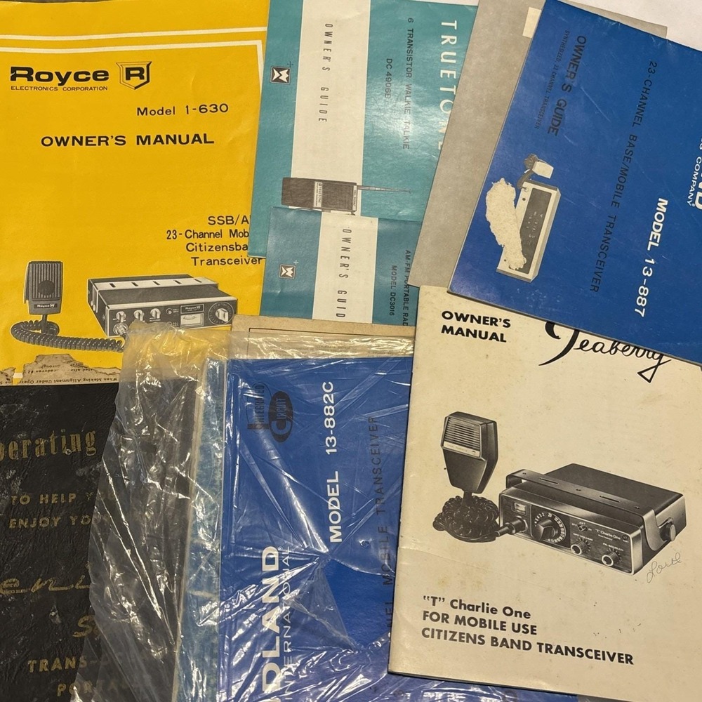 Vintage CB Radio Manuals Lot Midland Royce Truetone Zenith RCA Ephemera